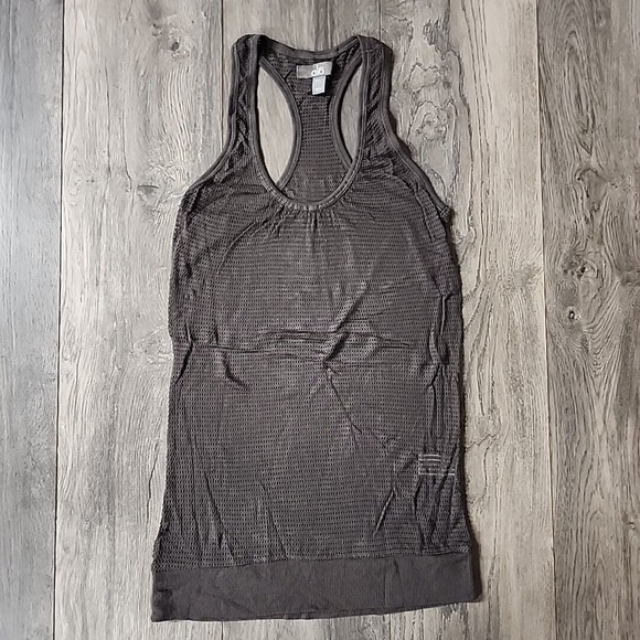 ALO Yoga Tops - Alo Yoga Racerback Mesh Tank Top Gray Sz Small Petite